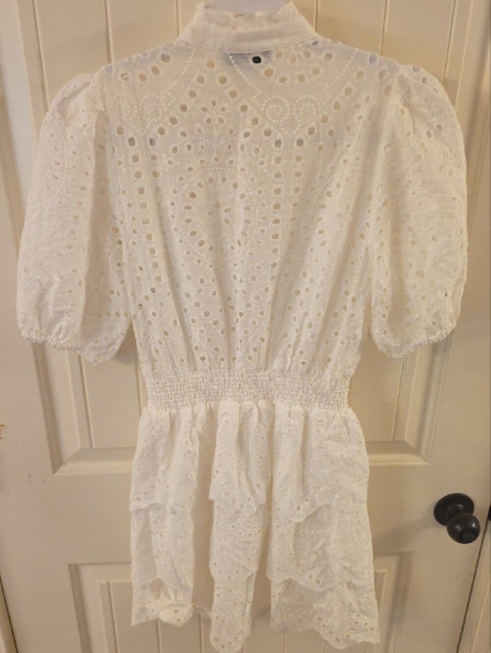 White Eyelet Ruffle Mini Dress - Picture 7 of 7